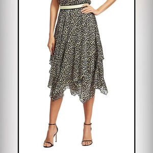 Alice + Olivia Skirts Alice + Olivia Neon Yellow Multi Hi-Low Skirt sz 6